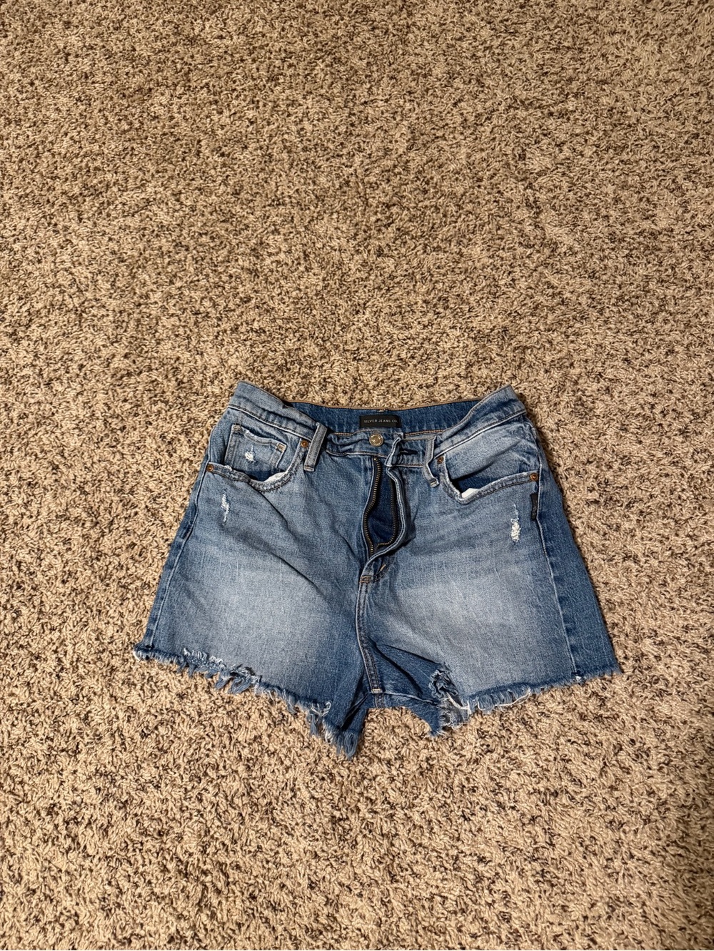 Silver Jeans Blue Distressed Cutoff Shorts